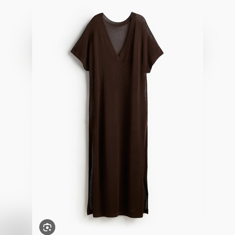 H&M Grey V-Neck Midi Dress